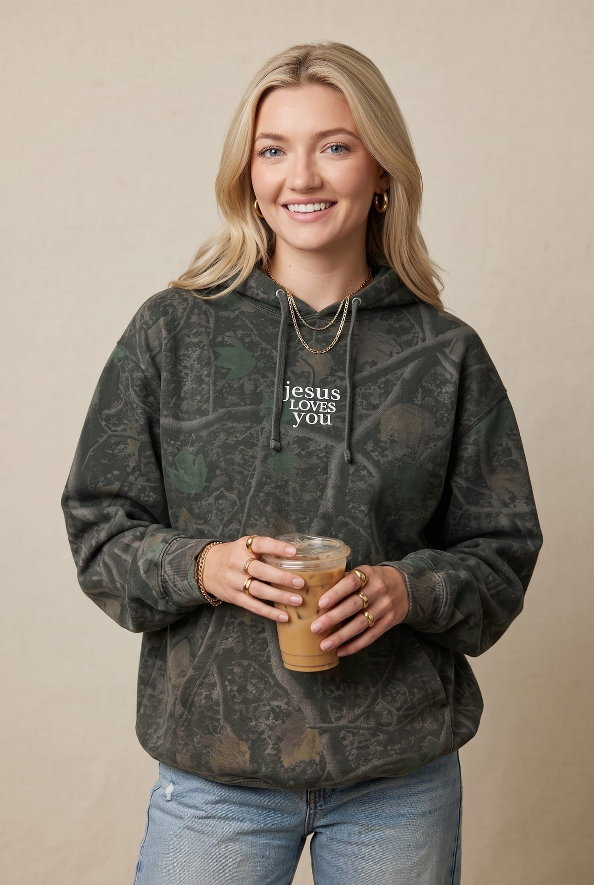 Jesus Loves You Mini Dark Camo Hoodie by Southern Bliss