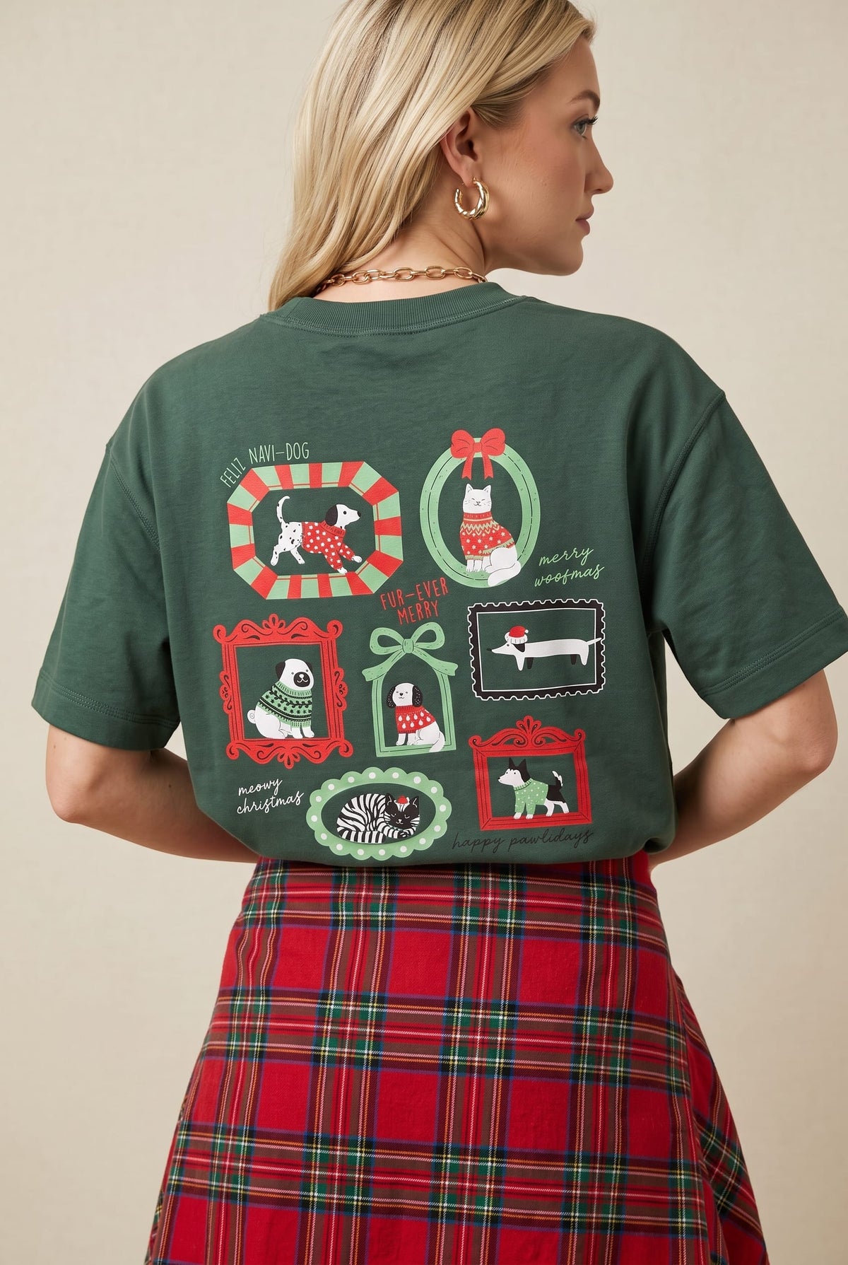 Happy Pawlidays Green Vintage Boxy Tee by Southern Bliss